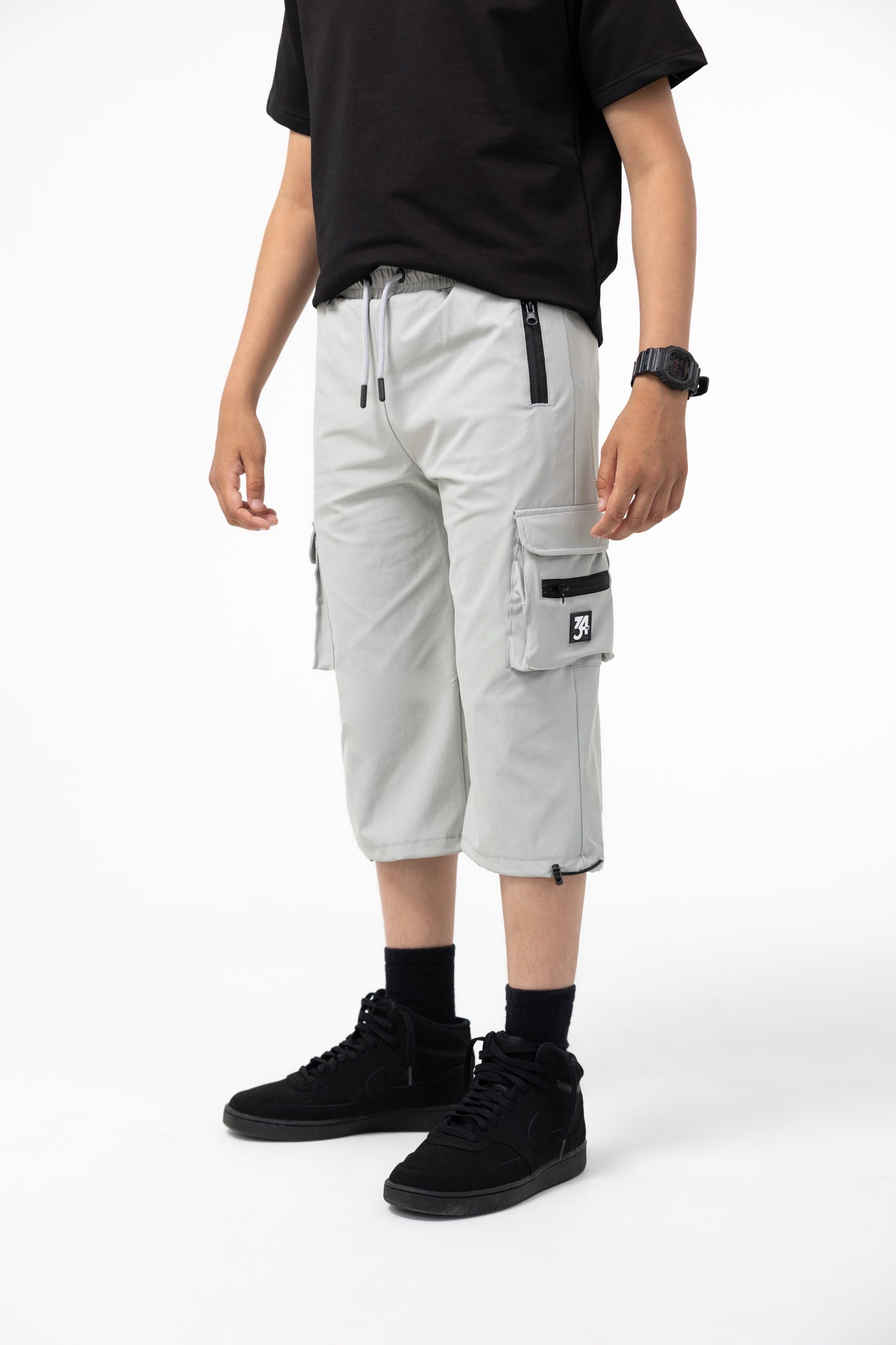 Kids 34ERS® Luxe Cargos – Light Grey Edition