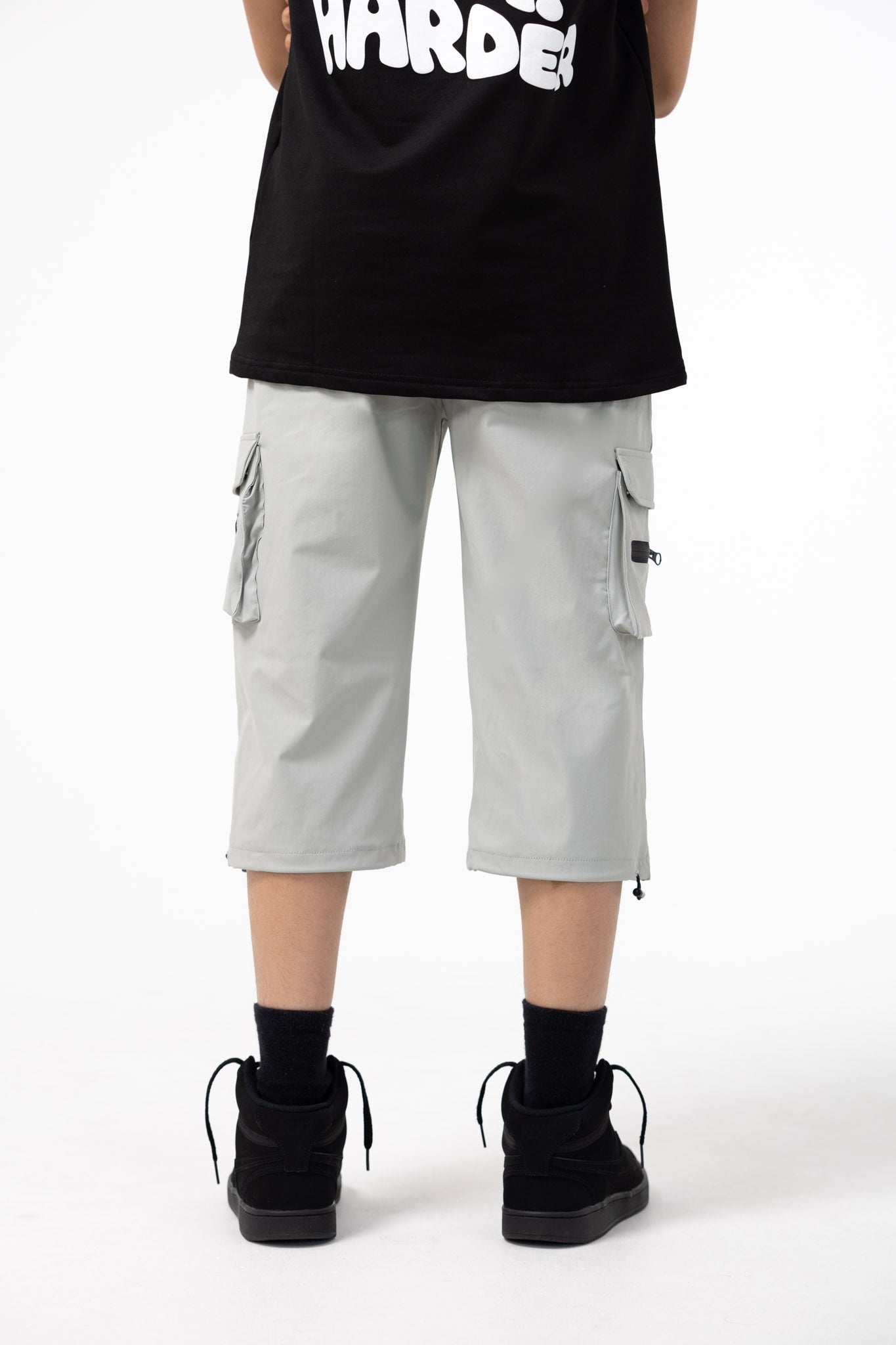 Kids 34ERS® Luxe Cargos – Light Grey Edition