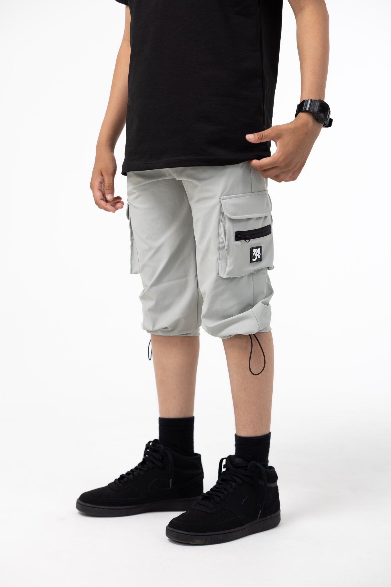Kids 34ERS® Luxe Cargos – Light Grey Edition