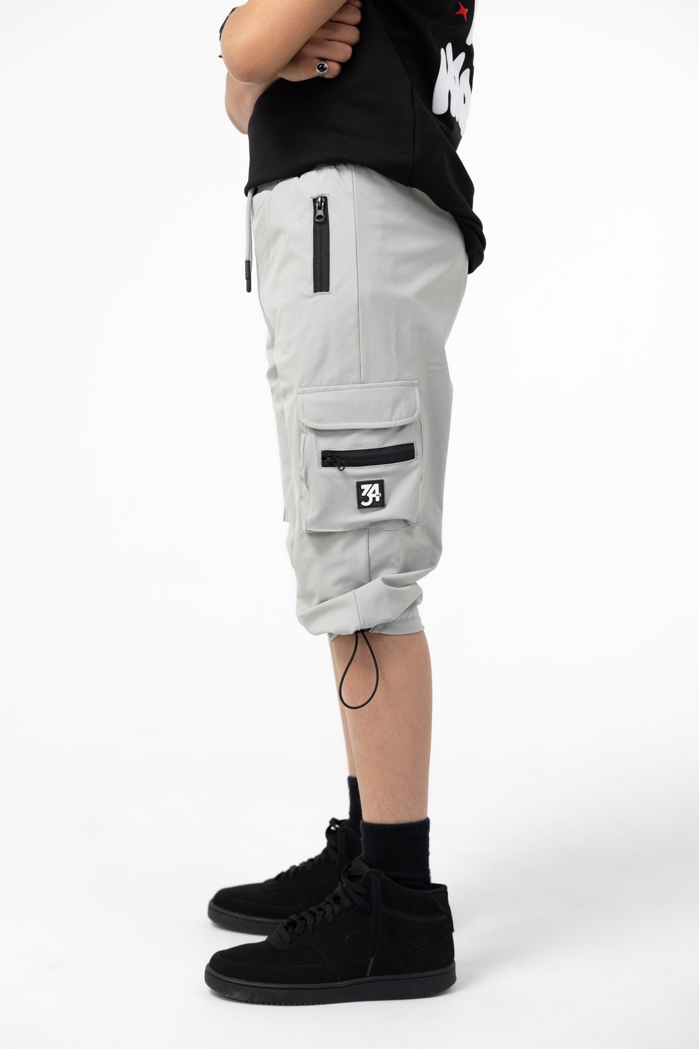 Kids 34ERS® Luxe Cargos – Light Grey Edition