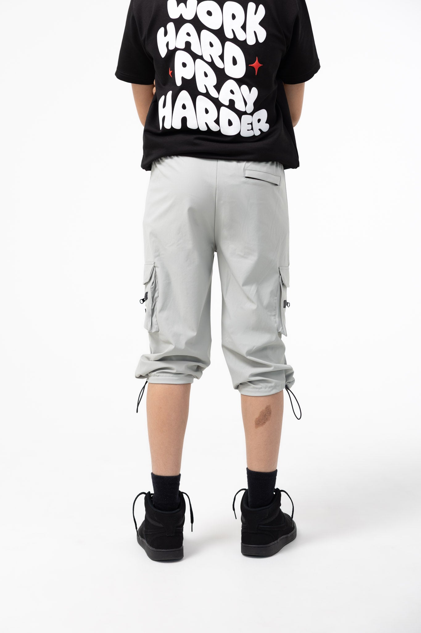 Kids 34ERS® Luxe Cargos – Light Grey Edition