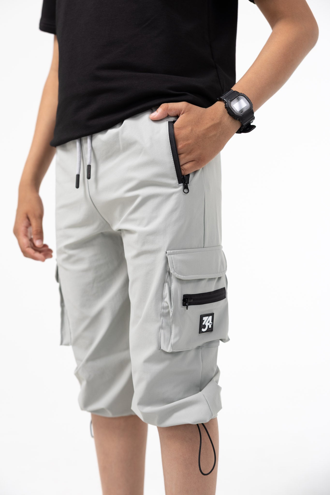 Kids 34ERS® Luxe Cargos – Light Grey Edition