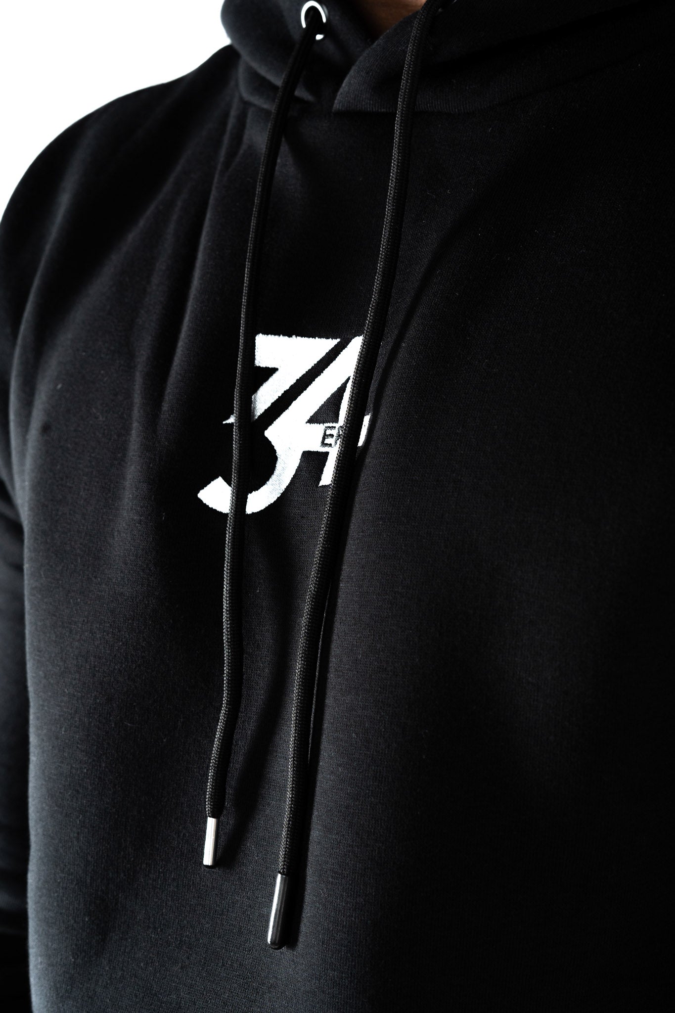 34ERS® White Taped Hoodie - BLACK