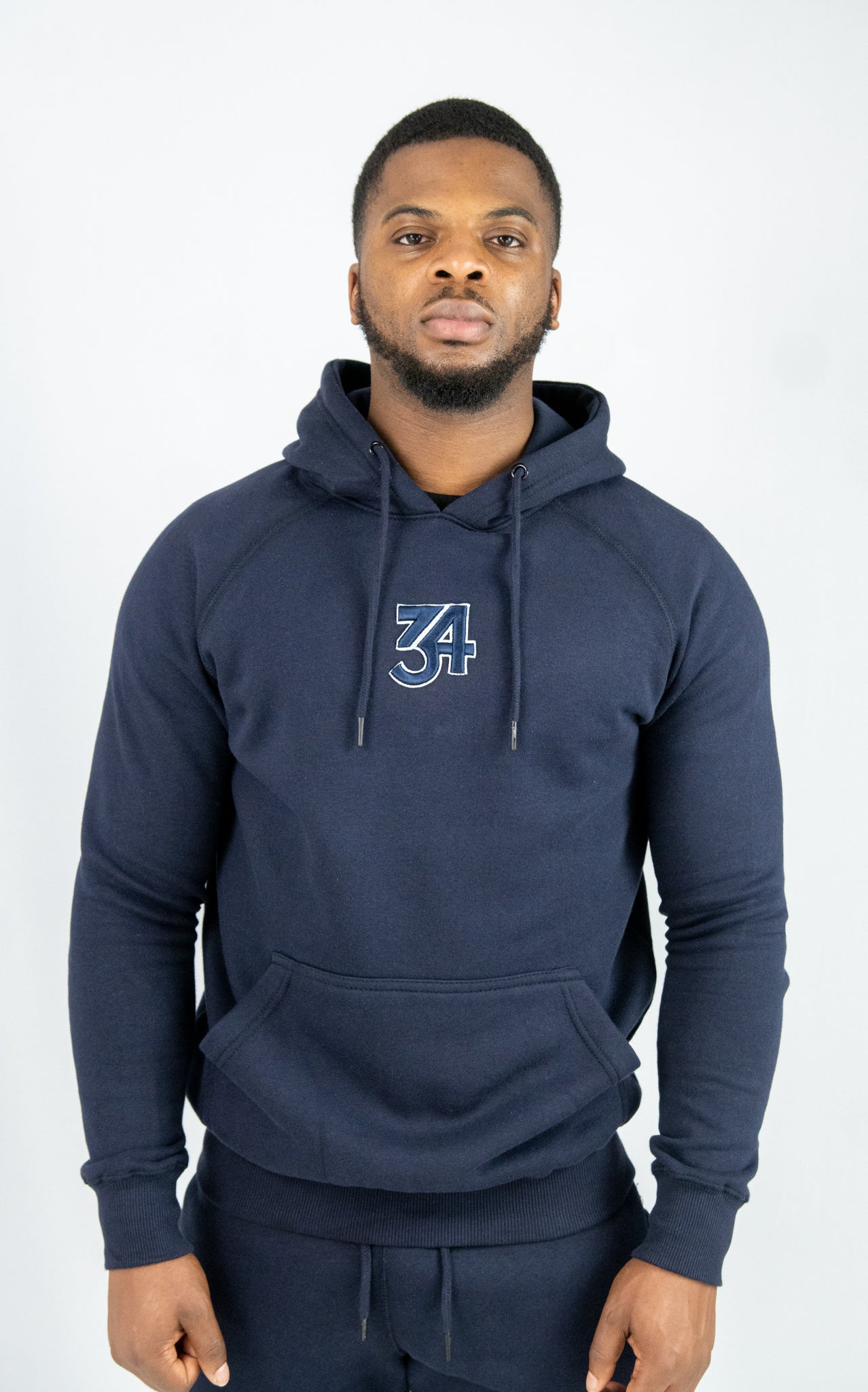 34ERS® Navy 3D Muscle Fit Hoodie