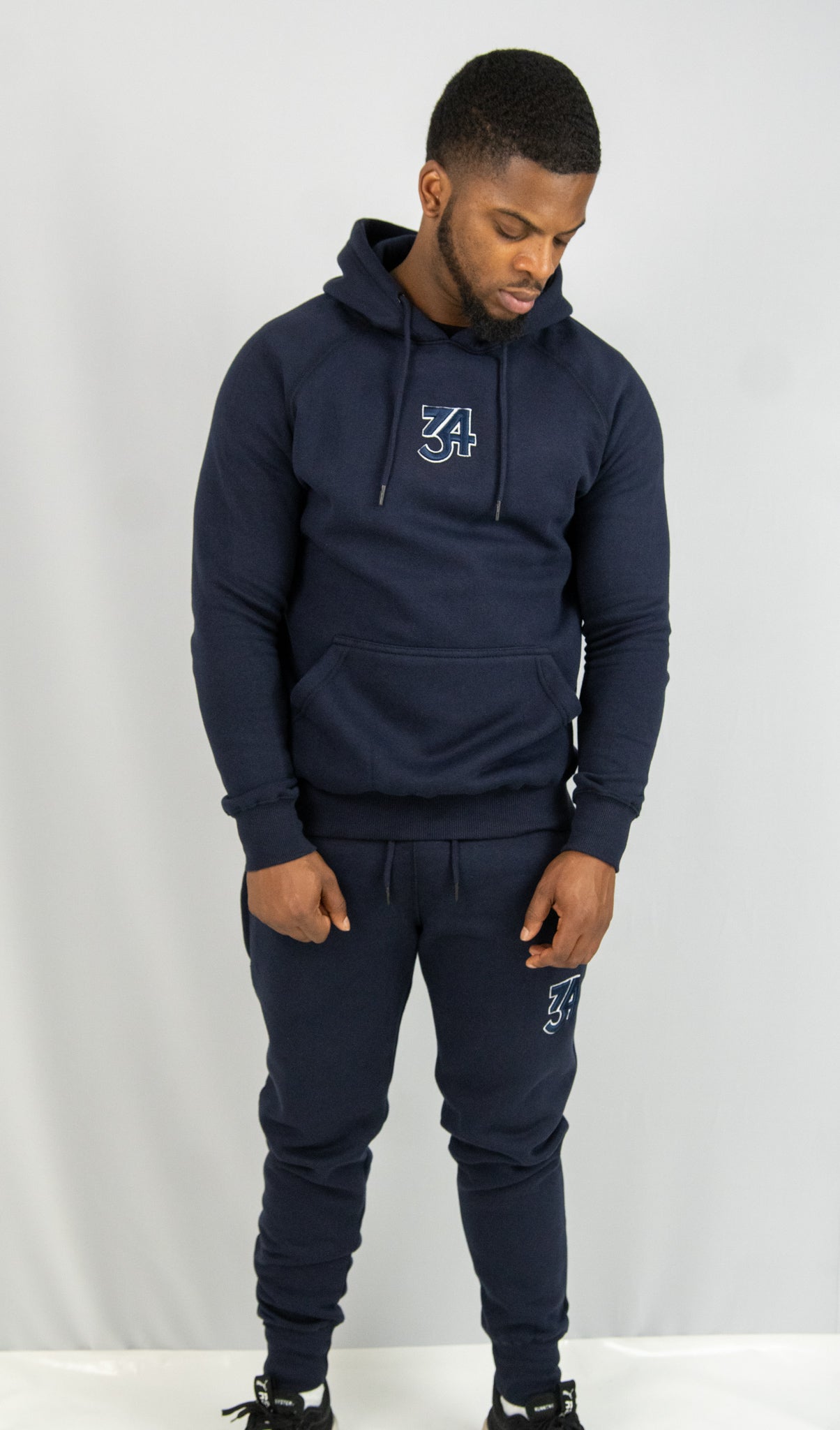 34ERS® Navy 3D Muscle Fit Hoodie