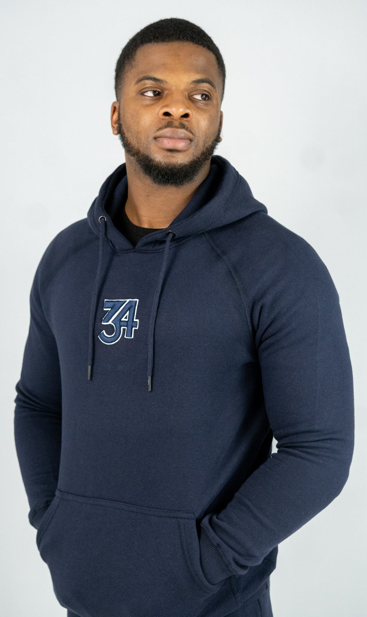 34ERS® Navy 3D Muscle Fit Hoodie