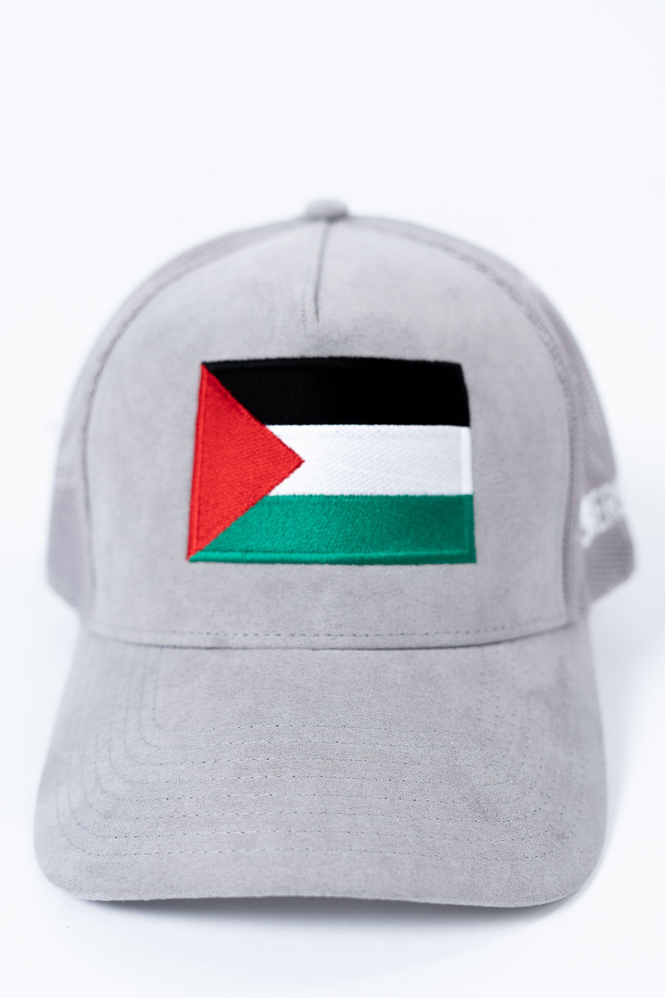 We Stand with Palestine - Light Grey Suede/Mesh Caps