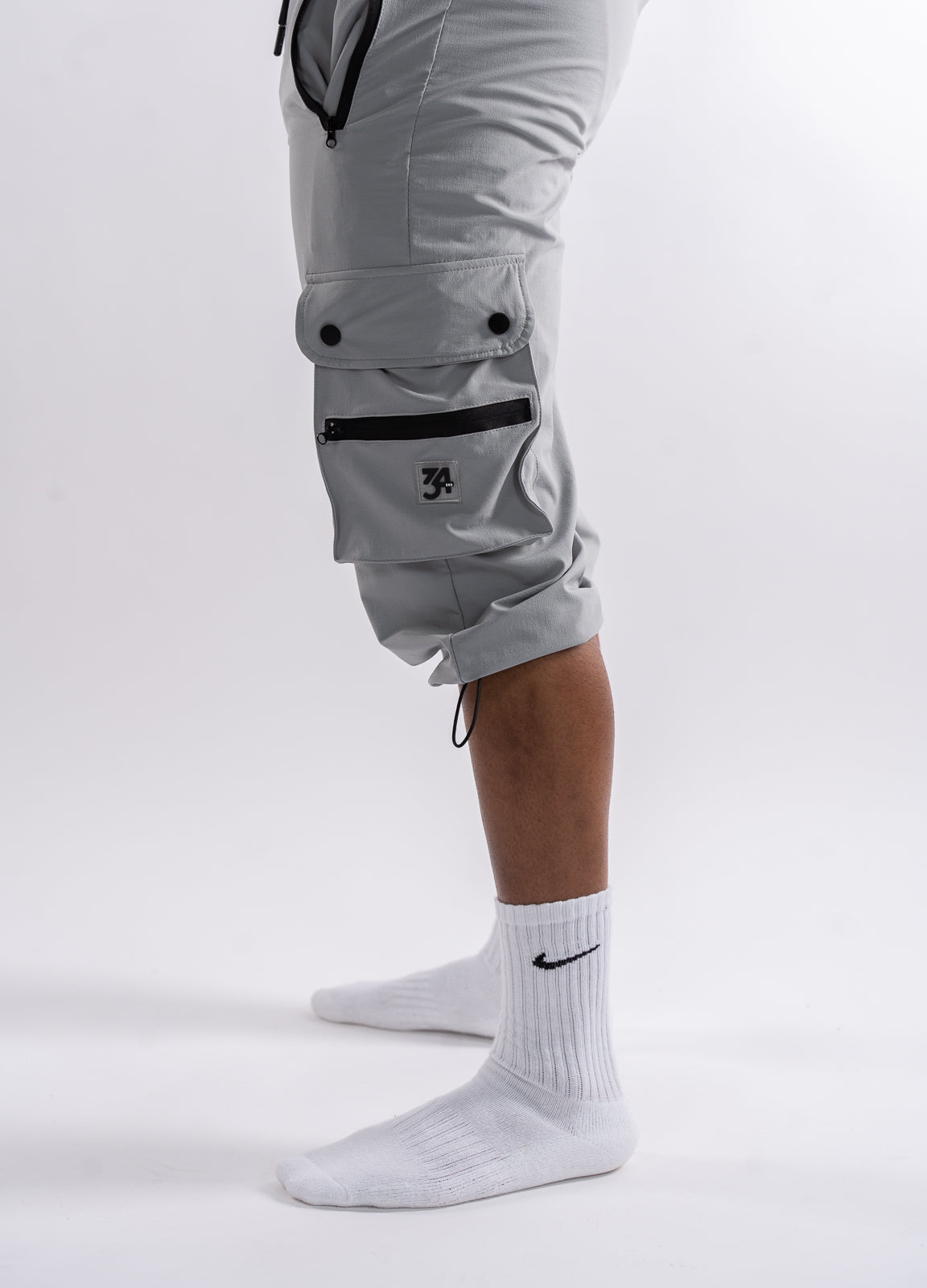 34ERS® Elites - Pantalon cargo trois quarts gris clair