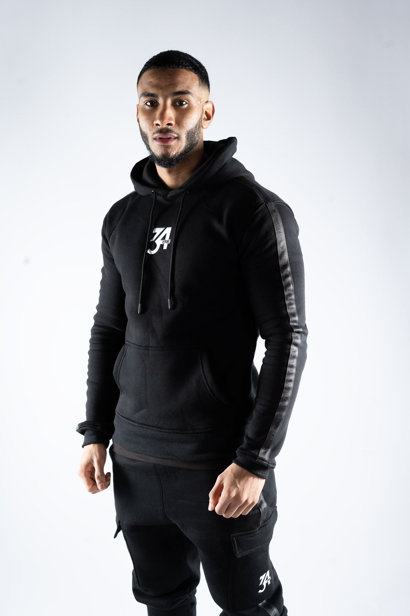 34ERS® Emerald Taped Hoodie - BLACK