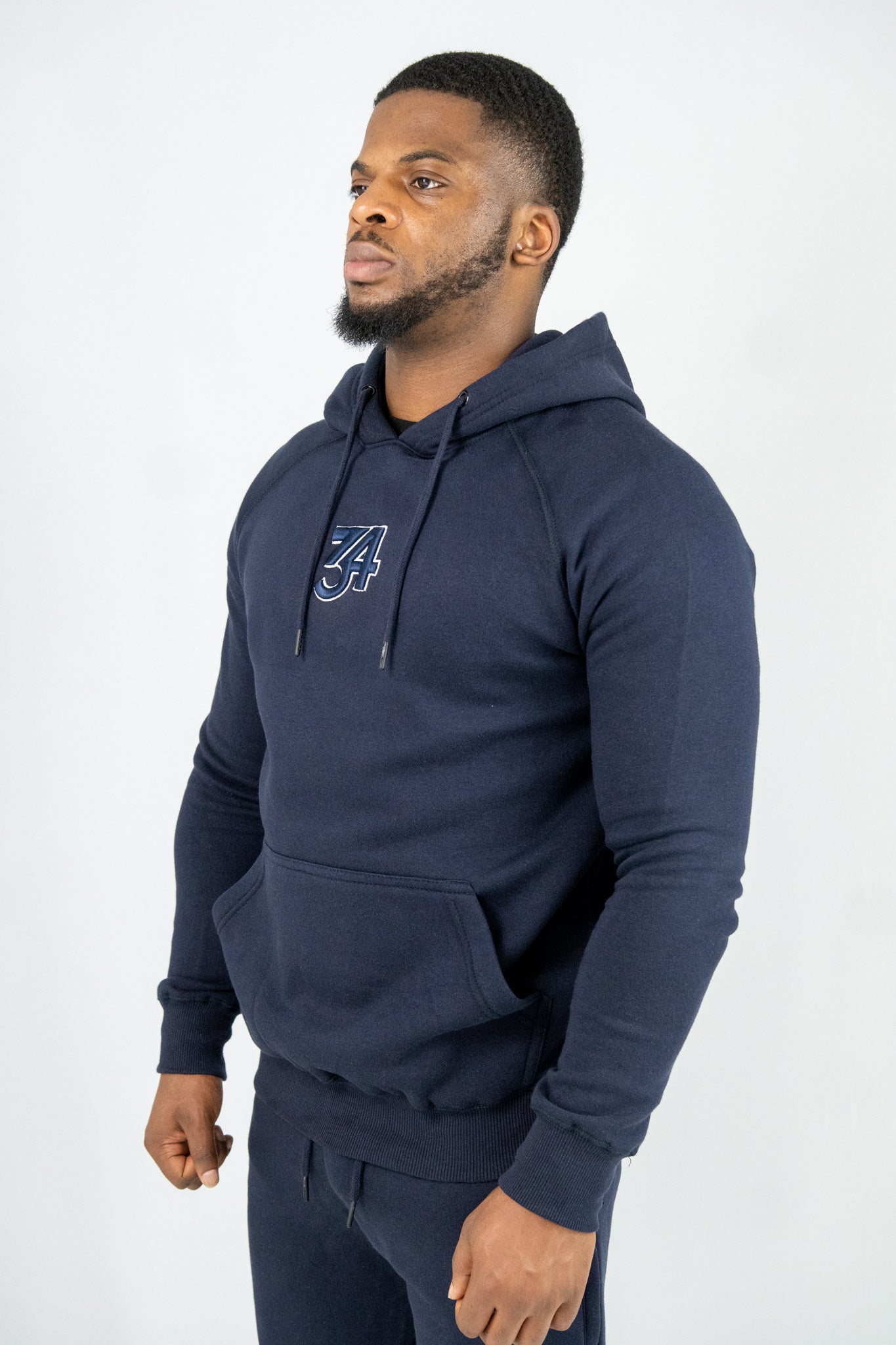 34ERS® Navy 3D Muscle Fit Hoodie